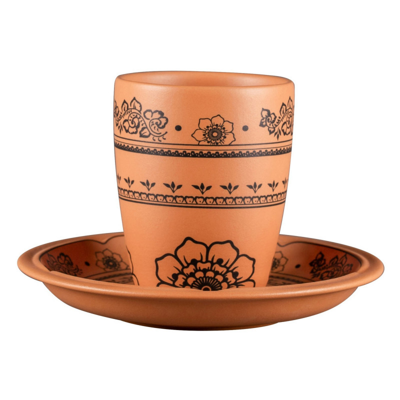 Tasse à thé rond Tero Décor Alexandria porcelaine 23 cl Ø 7,3 cm Earth Rak