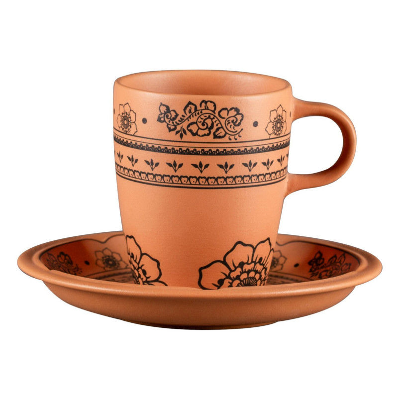 Tasse à thé rond Tero Décor Alexandria porcelaine 23 cl Ø 7,3 cm Earth Rak