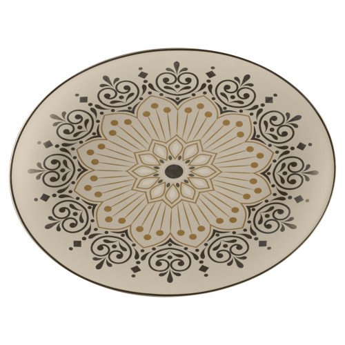 Plat ovale Argila Décor Cartagena porcelaine 36 cm Earth Rak