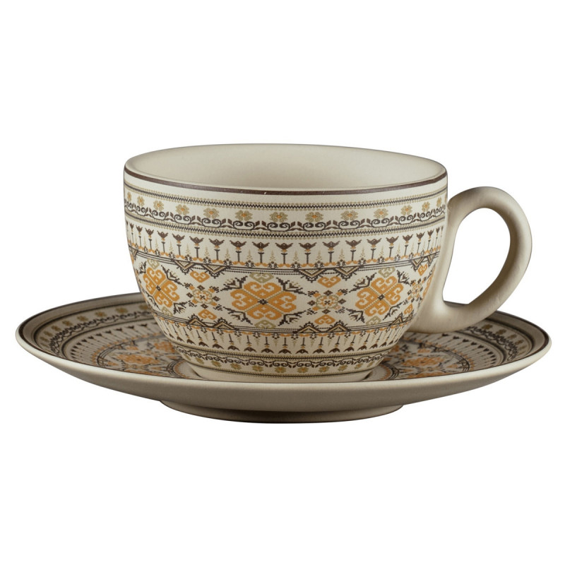 Sous tasse à café/thé rond Argila Décor Genoa porcelaine Ø 17 cm Earth Rak