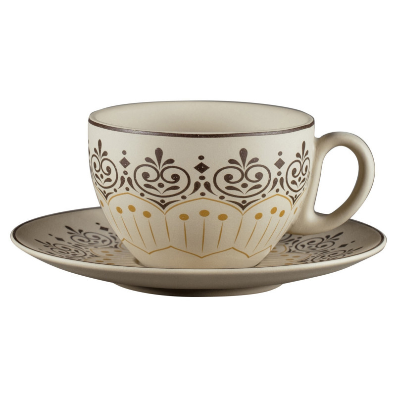Sous tasse à café/thé rond Argila Décor Cartagena porcelaine Ø 17 cm Earth Rak