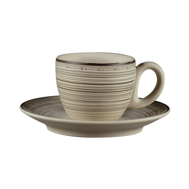 Sous tasse à espresso rond Argila Décor Larissa porcelaine Ø 12,5 cm Earth Rak