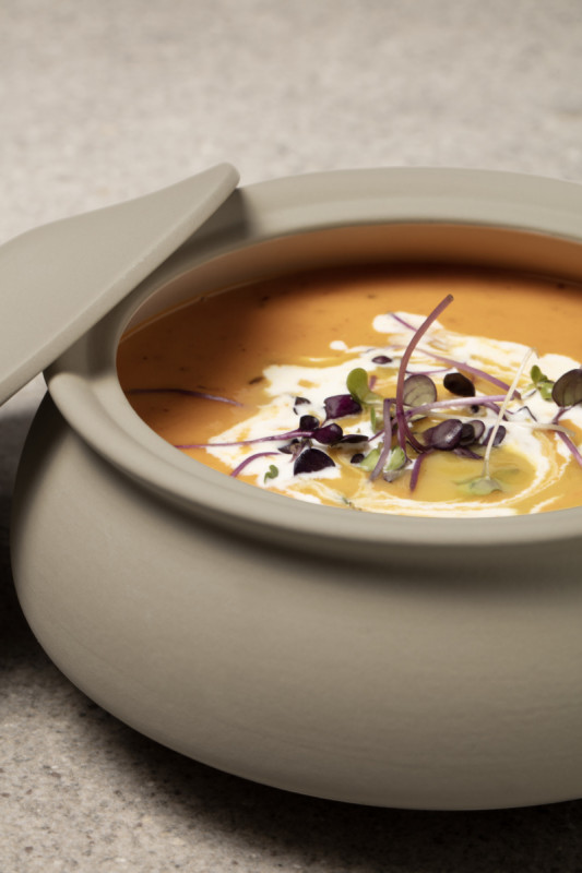 Soupière avec couvercle rond baantna argila Décor Prima porcelaine Ø 23,7 cm Earth Rak