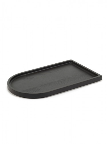 Assiette à bord droit rectangulaire ébène bois 45 cm La Mère Serax