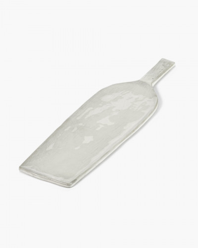 Plat avec anse rectangulaire écru grès émaillé 46 cm La Mère Serax