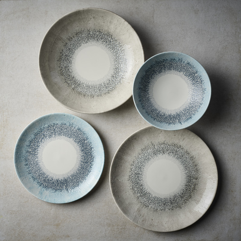 Assiette coupe plate rond Aquamarine porcelaine vitrifiée Ø 28 cm Fusion Churchill