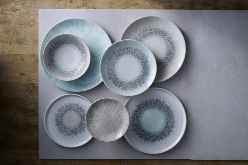 Assiette coupe plate rond Aquamarine porcelaine vitrifiée Ø 28 cm Fusion Churchill