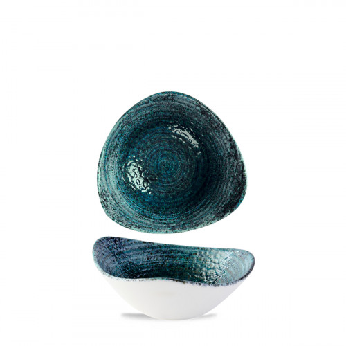 Bol triangulaire bleu porcelaine vitrifiée 23,5 cm Chroma Churchill