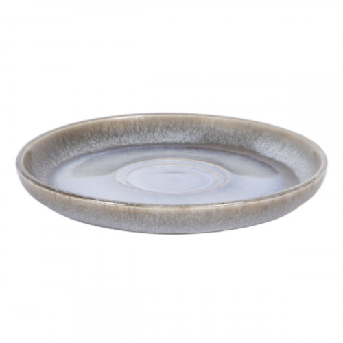 Sous tasse mixte rond bleu glacier grès émaillé Ø 14 cm Snow Pro.mundi