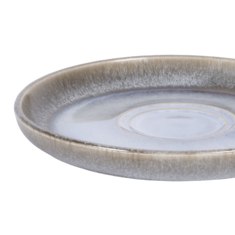 Sous tasse mixte rond bleu glacier grès émaillé Ø 14 cm Snow Pro.mundi