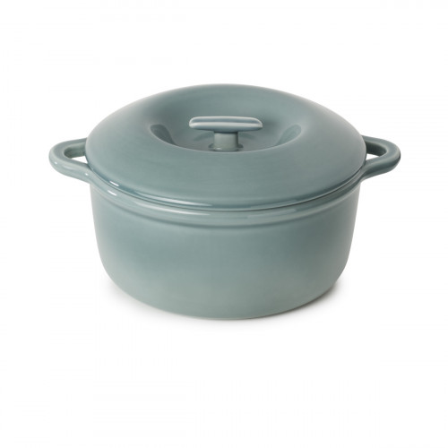 Cocotte avec couvercle rond Gris nuage porcelaine culinaire Ø 26 cm Bombance Revol