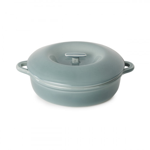 Cocotte avec couvercle pour induction rond Gris nuage porcelaine culinaire Ø 31 cm Bombance Revol