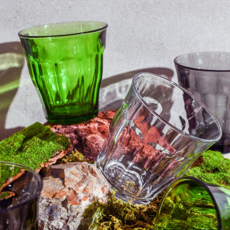 Gobelet forme basse vert verre trempé 25 cl Picardie Duralex