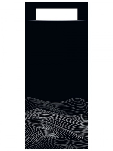 Pochette noir papier 20x10 cm Waves Pro.mundi (50 pièces)