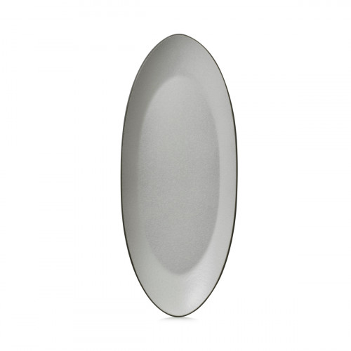 Assiette coupe à fond plat ovale poivre porcelaine culinaire 36x16 cm Equinoxe Revol