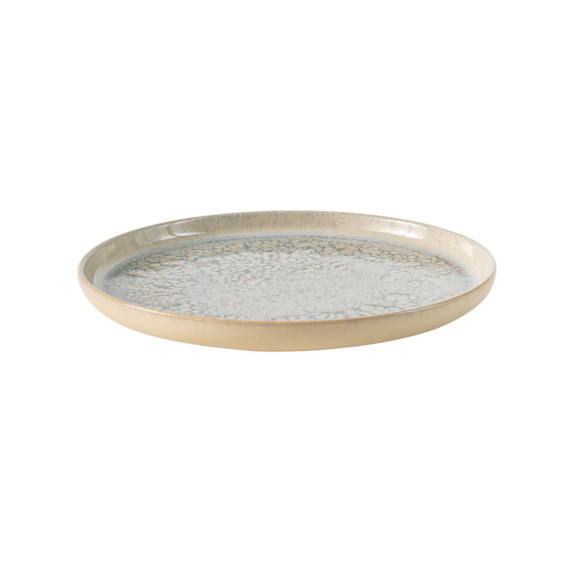 Assiette plate à bord droit rond gris grès émaillé Ø 28 cm Tropic Accolade