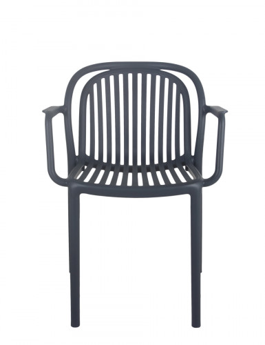 Fauteuil de terrasse gris anthracite 78x57x57 cm Jeddah Flexmob