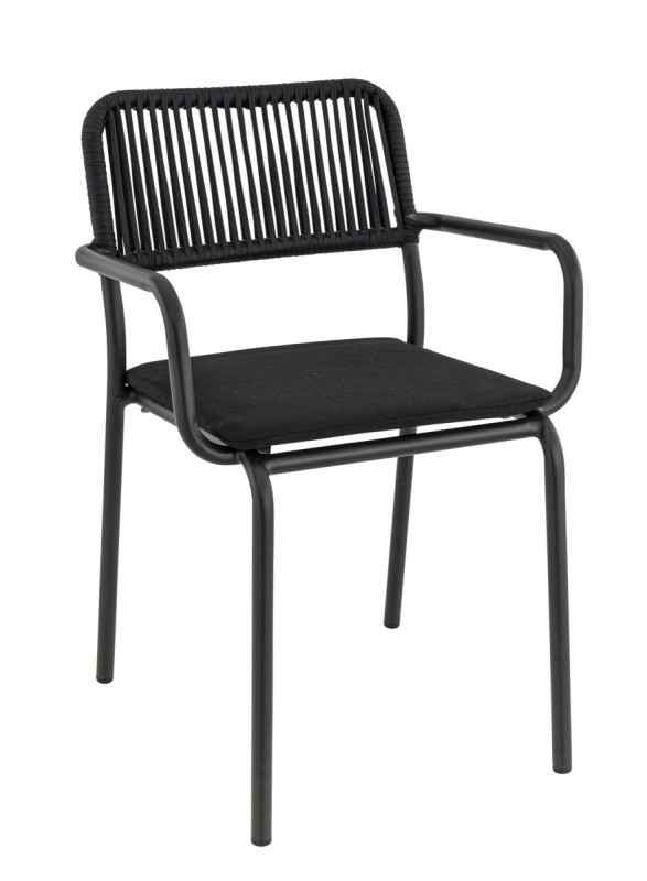 Fauteuil de terrasse noir 83x57x58 cm Murcia Flexmob