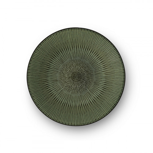 Assiette à dessert rond vert grès émaillé Ø 20,5 cm Hypnose Medard De Noblat