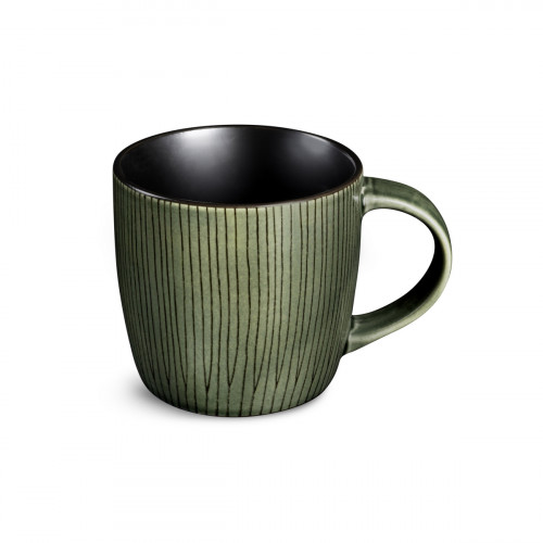 Tasse à café / thé rond vert grès émaillé 27 cl Ø 12 cm Hypnose Medard De Noblat