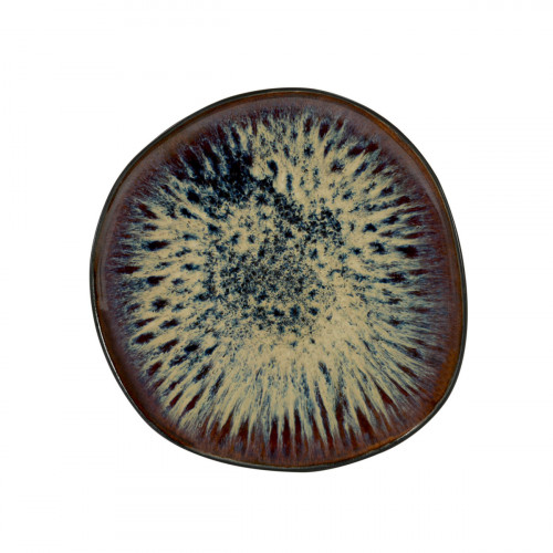 Assiette à dessert irrégulier vert grès émaillé Ø 21,5 cm Gao Medard De Noblat