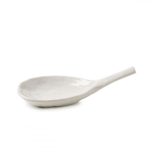 Cuillère amuse-bouche irrégulier Blanc albâtre porcelaine culinaire 9 cm Yli Revol