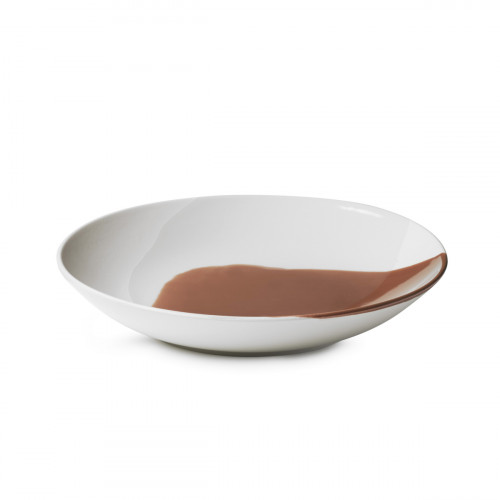 Assiette coupe à fond plat rond cognac porcelaine culinaire Ø 24 cm Confluence Revol