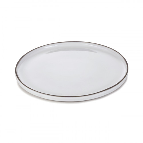 Assiette à bord droit rond blanc porcelaine culinaire Ø 33 cm Caractère Revol