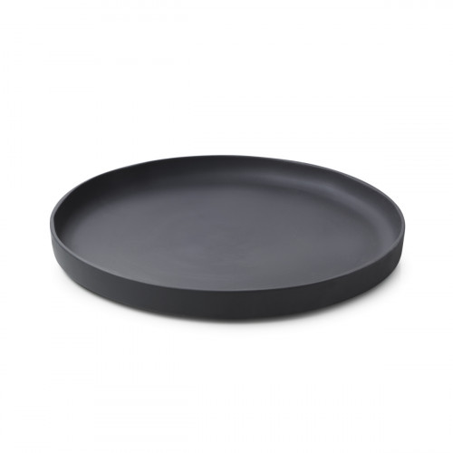 Assiette à bord droit rond noir porcelaine culinaire Ø 23 cm Caractère Revol