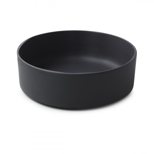Assiette à bord droit rond noir porcelaine culinaire Ø 17 cm Caractère Revol