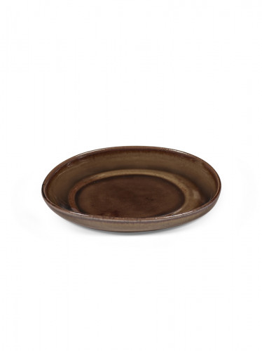 Sous tasse ovale ocre grès émaillé 13 cm Out Of Lines Serax