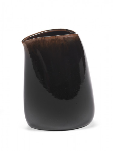 Crémier/saucière ovale Brown grès émaillé 9,6 cm Out Of Lines Serax