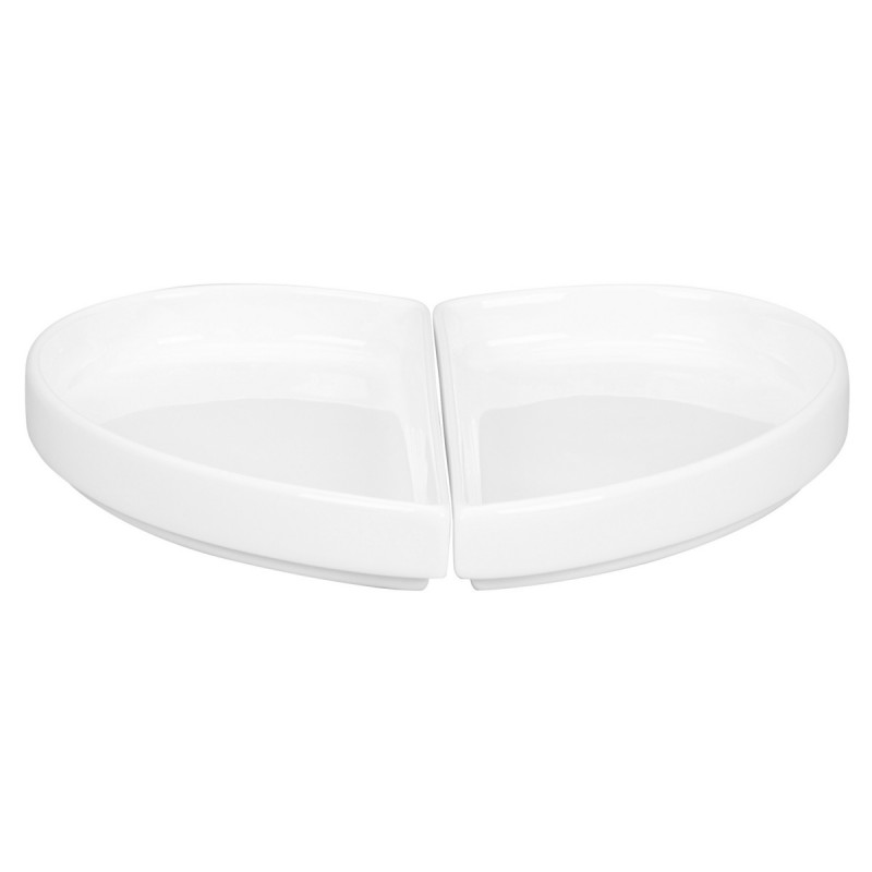 Assiette plate partie droite blanc porcelaine 10x18 cm Cliché Rak