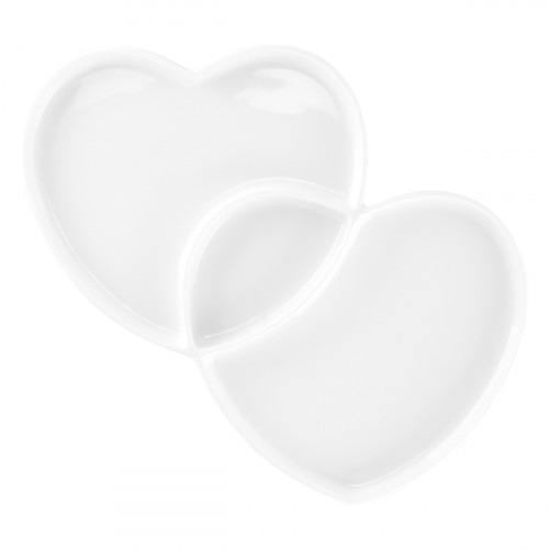 Assiette plate double blanc porcelaine 29x26,4 cm Cliché Rak