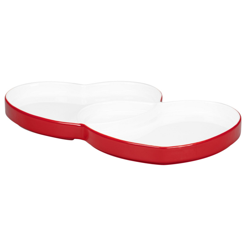 Assiette plate double blanc porcelaine 29x26,4 cm Cliché Rak