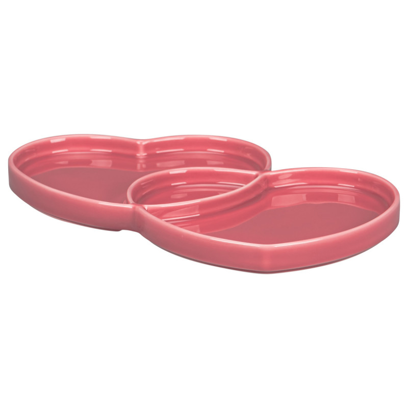 Assiette creuse double rose porcelaine 29x26,4 cm Cliché Rak