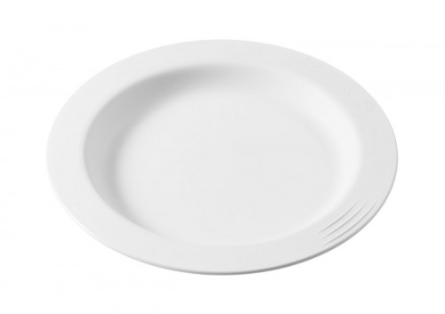 Assiette rond blanc fibre végétale Ø 23 cm Liliroc Saint Romain