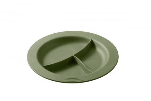 Assiette à 3 compartiments rond vert fibre végétale Ø 23,5 cm Liliroc Saint Romain