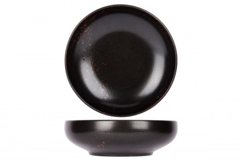 Assiette creuse rond noir porcelaine Ø 23 cm Etna Proof