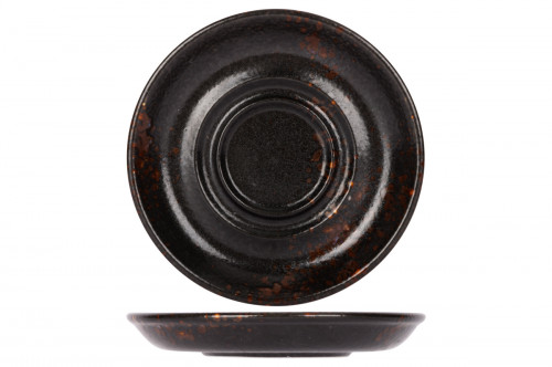 Sous tasse rond noir porcelaine Ø 12 cm Etna Proof