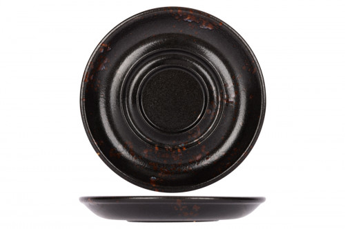 Sous tasse rond noir porcelaine Ø 16 cm Etna Proof