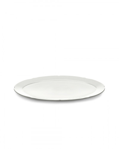 Assiette plate ovale blanc porcelaine 30x21 cm Silhouette Serax