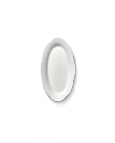 Assiette haute ovale blanc porcelaine 18,5x10 cm Silhouette Serax