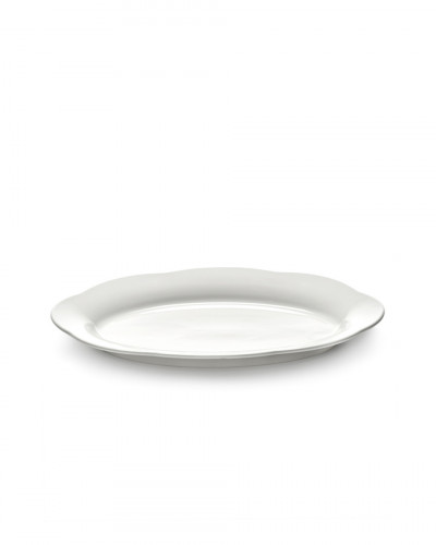 Assiette haute ovale blanc porcelaine 30x21 cm Silhouette Serax