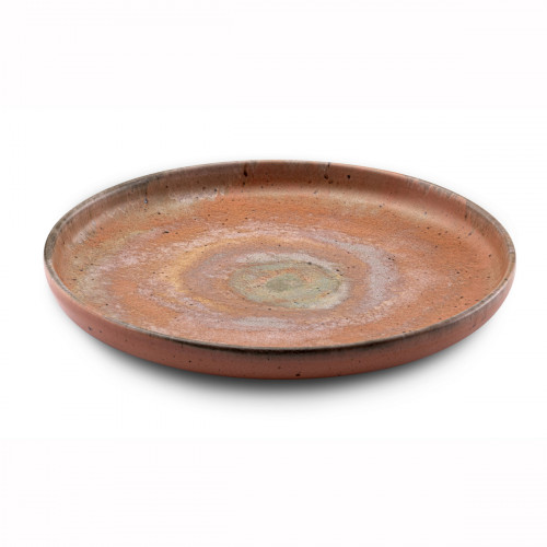 Assiette à dessert rond orange grès émaillé Ø 22 cm 22x22 cm Planet Medard De Noblat
