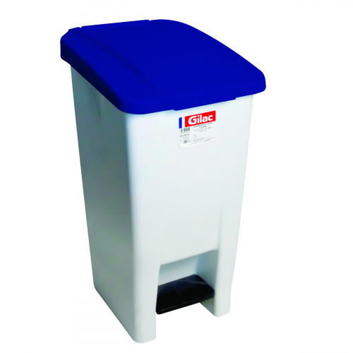 Collecteur à pédale plastique 60 L blanc Gilac