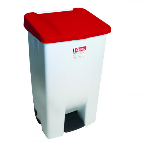 Collecteur à pédale plastique 80 L blanc Gilac