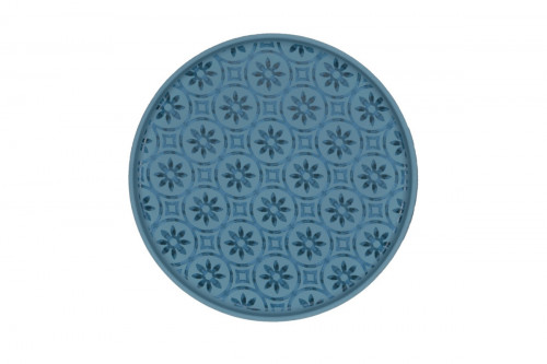 Assiette plate à bord droit rond Fleur porcelaine vitrifiée Ø 12 cm Rihla Rak