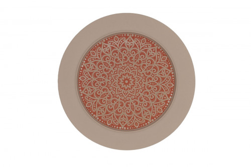 Assiette plate à bord droit rond Damask porcelaine vitrifiée Ø 12 cm Rihla Rak