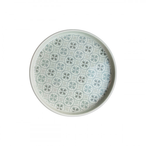 Assiette plate à bord droit rond Salvia porcelaine vitrifiée Ø 16 cm Rihla Rak
